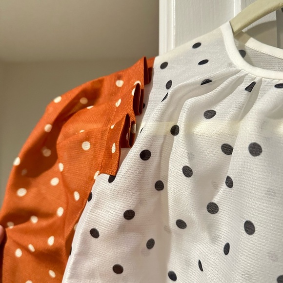 Orange and white polka dot top Keepsake Size 6 - Picture 4 of 7